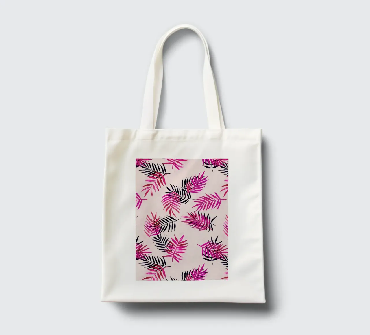 Pink Palm Pattern borsa in juta da Micklyn Le Feuvre