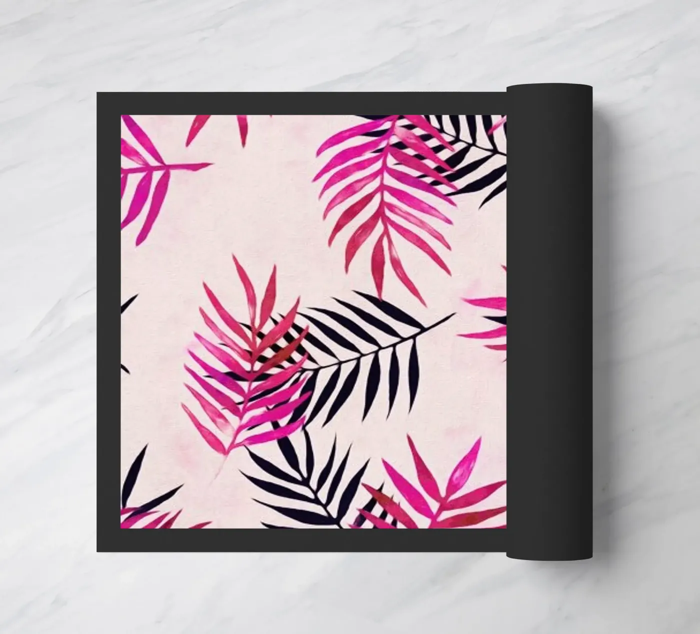 Pink Palm Pattern doormat by Micklyn Le Feuvre