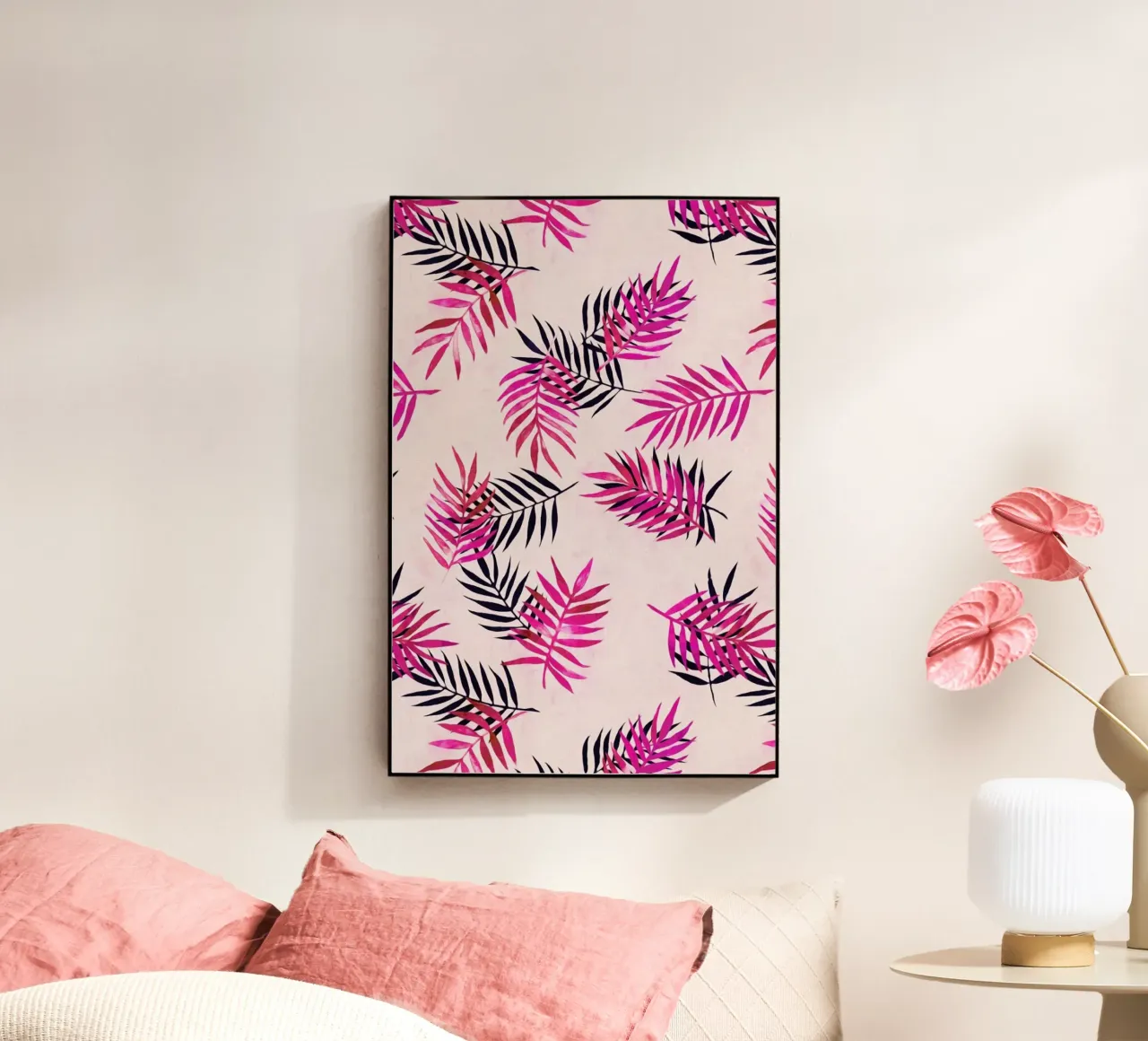 Pink Palm Pattern plexiglass da Micklyn Le Feuvre