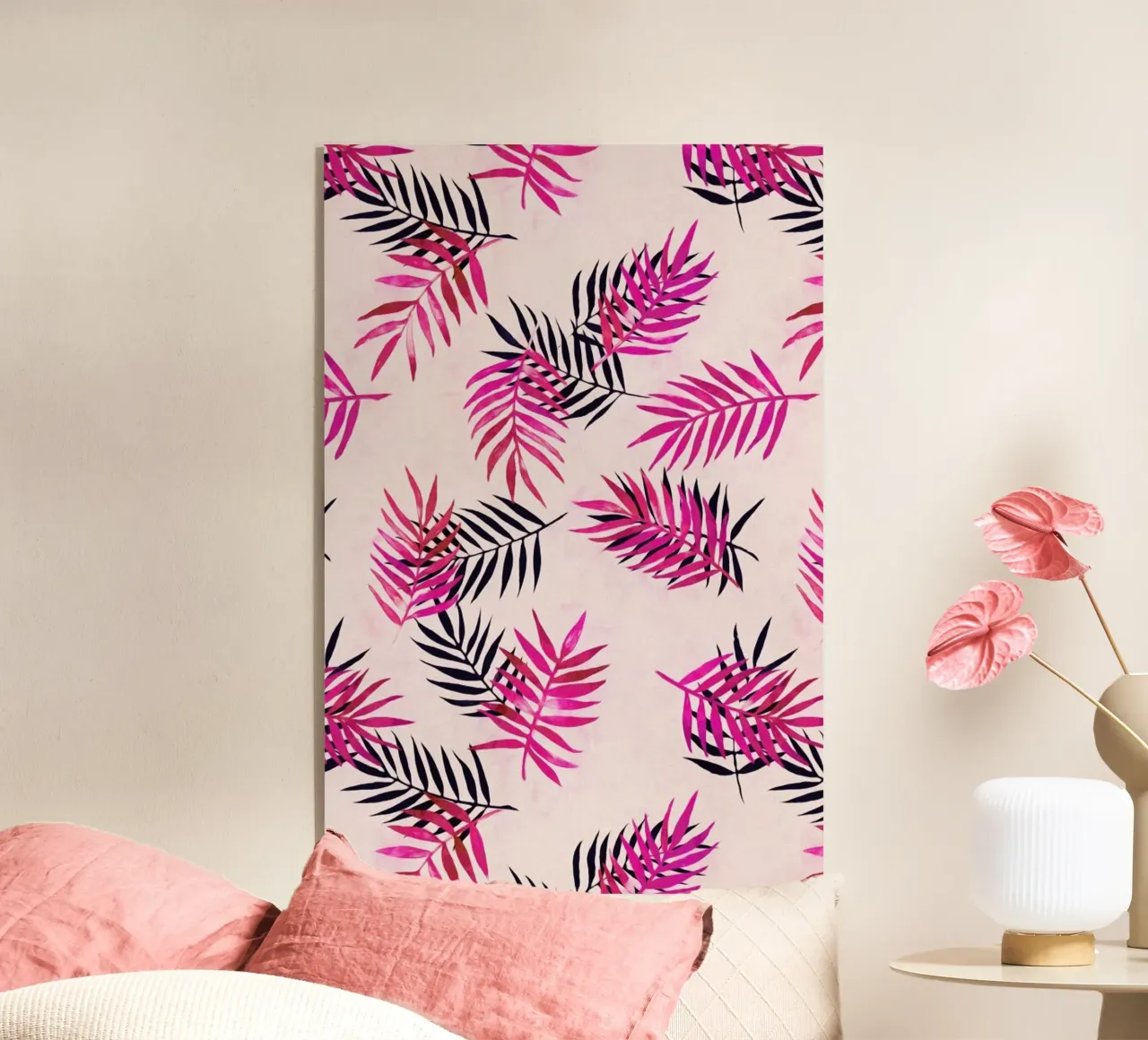 Pink Palm Pattern plexiglass da Micklyn Le Feuvre