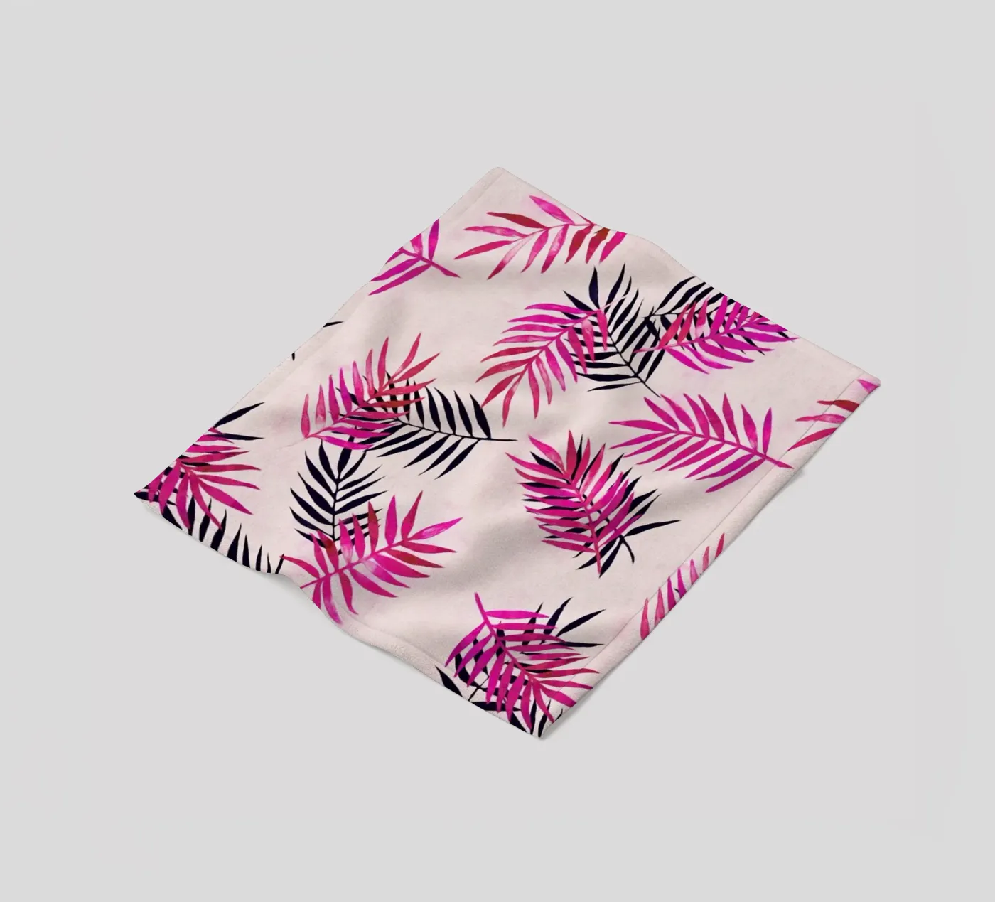 Pink Palm Pattern Fleecedecke von Micklyn Le Feuvre