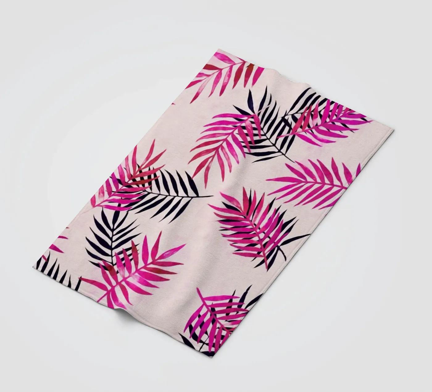 Pink Palm Pattern Fleecedecke von Micklyn Le Feuvre