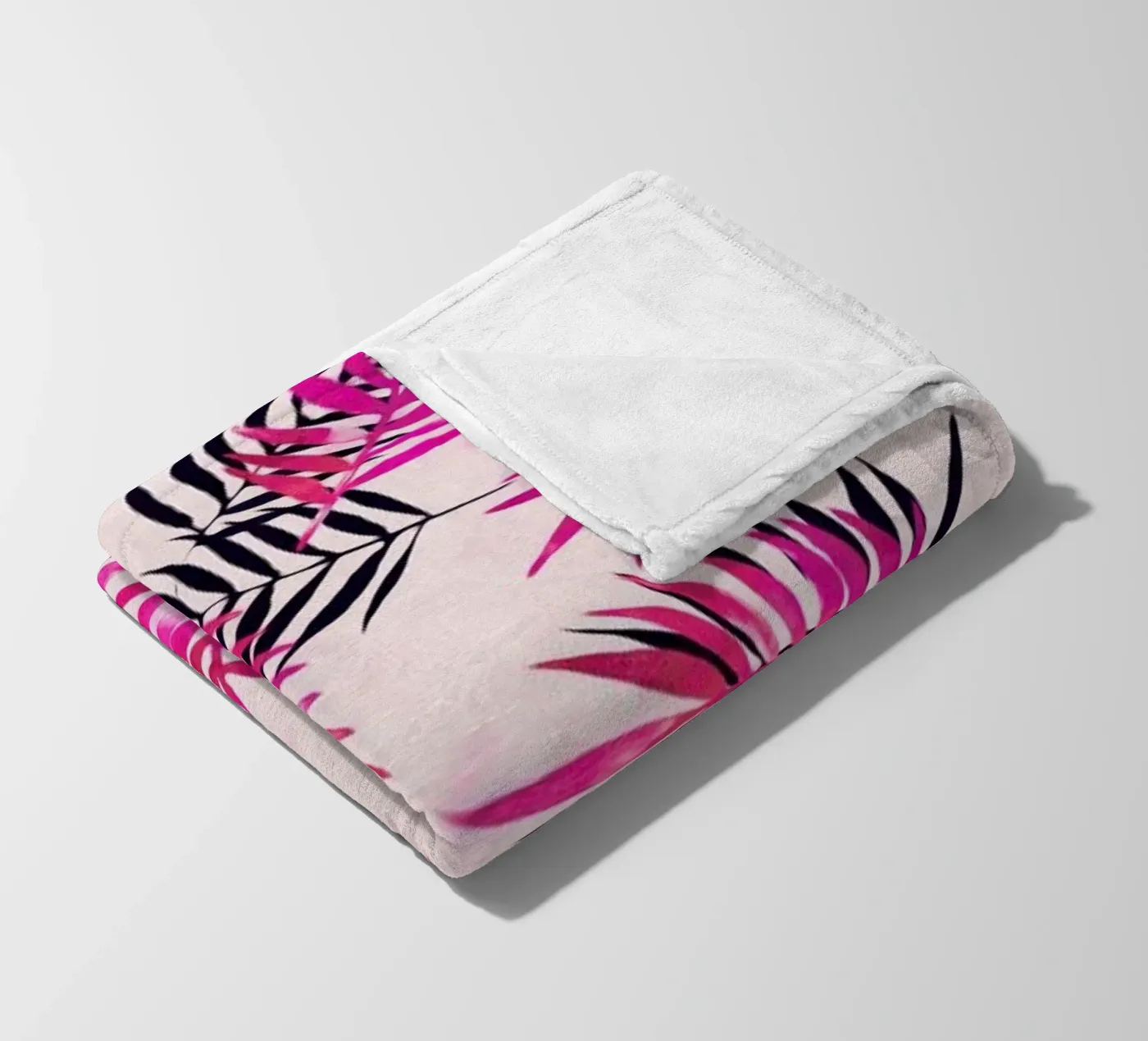 Pink Palm Pattern Fleecedecke von Micklyn Le Feuvre