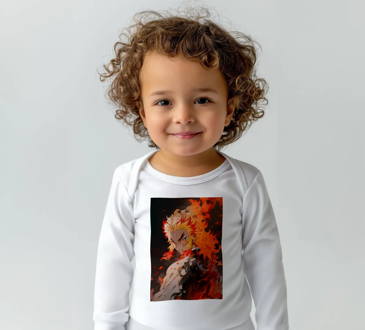Kyojuro Rengoku long-sleeve baby romper by CreativeStudio