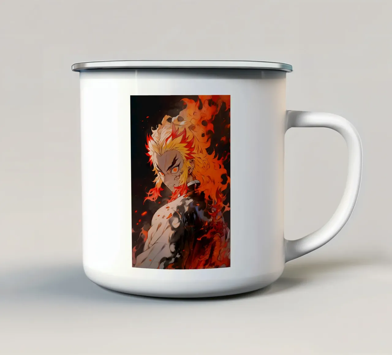 Kyojuro Rengoku tazza in smalto da CreativeStudio
