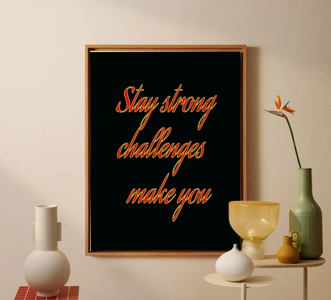 Rimanere forti Le sfide ti rendono tela da inspirational quote