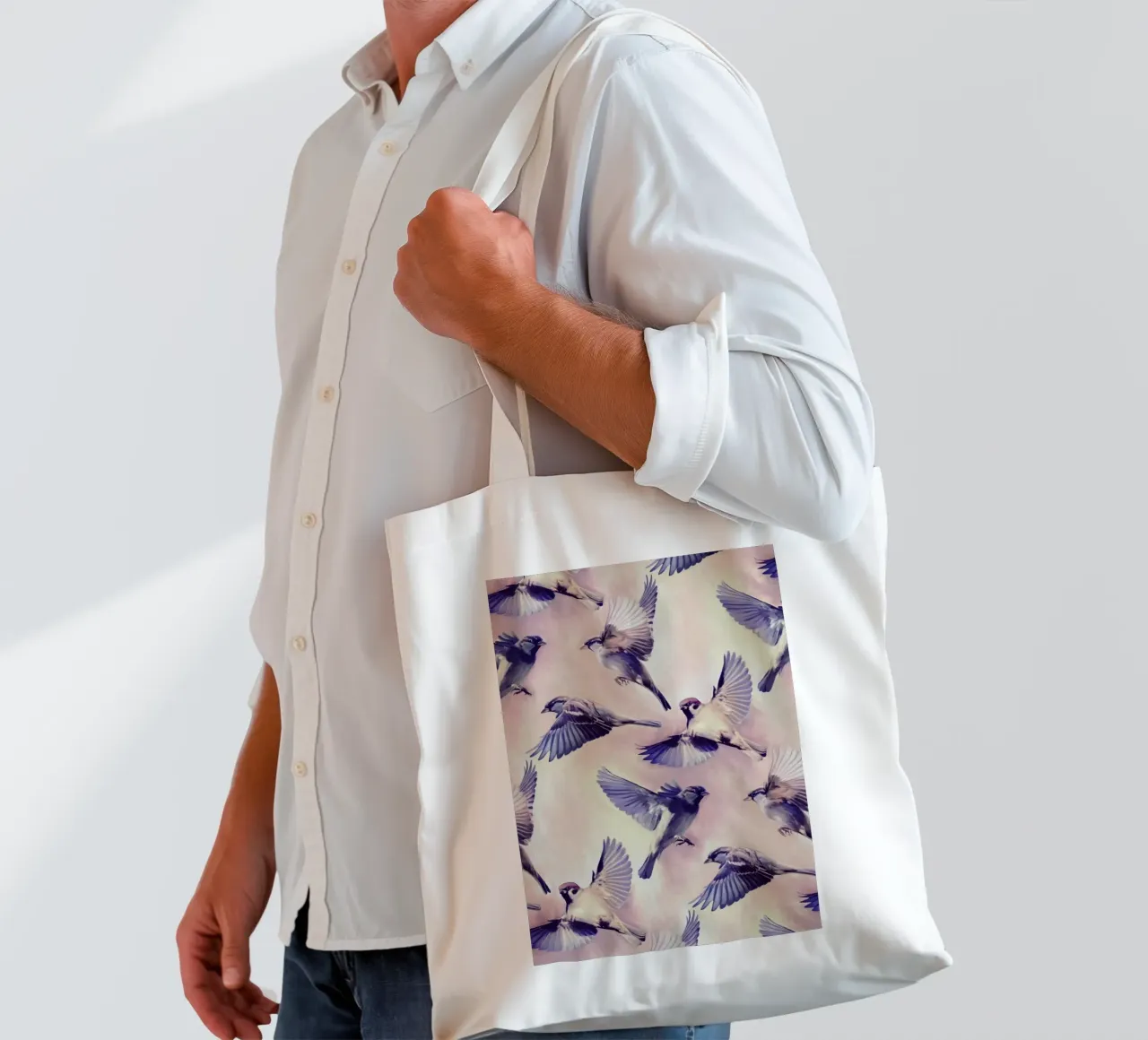 Sparrow Flight borsa in juta da Micklyn Le Feuvre