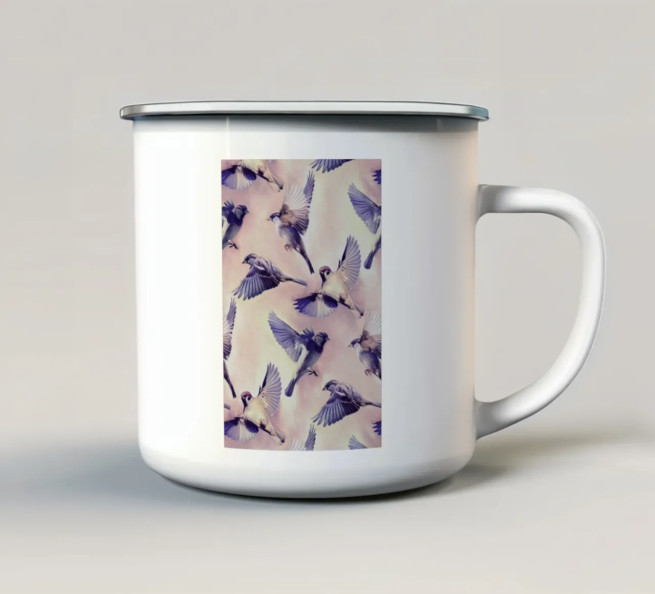 Sparrow Flight tazza in smalto da Micklyn Le Feuvre