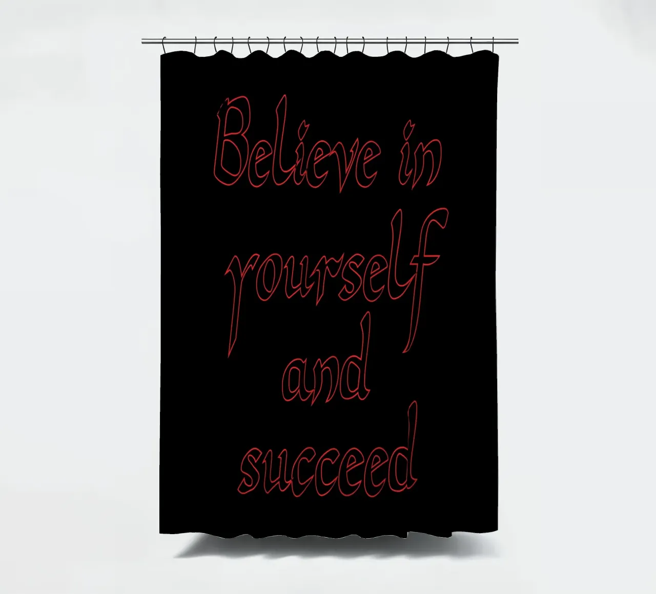 Cree en ti mismo y triunfa cortina de baño de inspirational quote