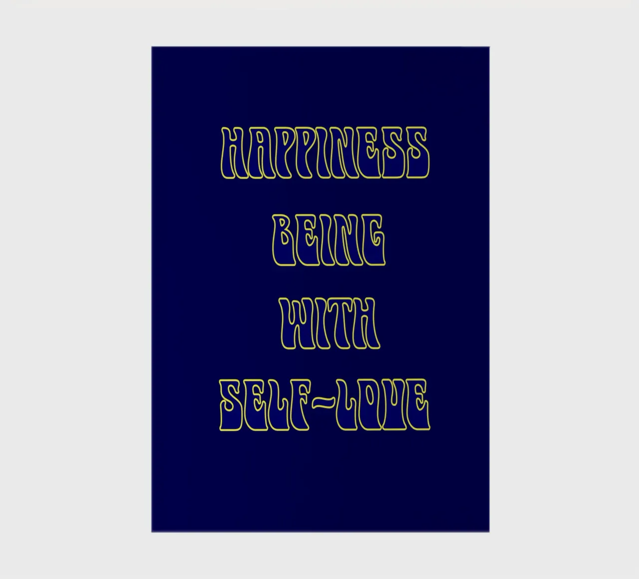 Happiness is Being with Self-Love - Retro Typography Print notebook by inspirational quote