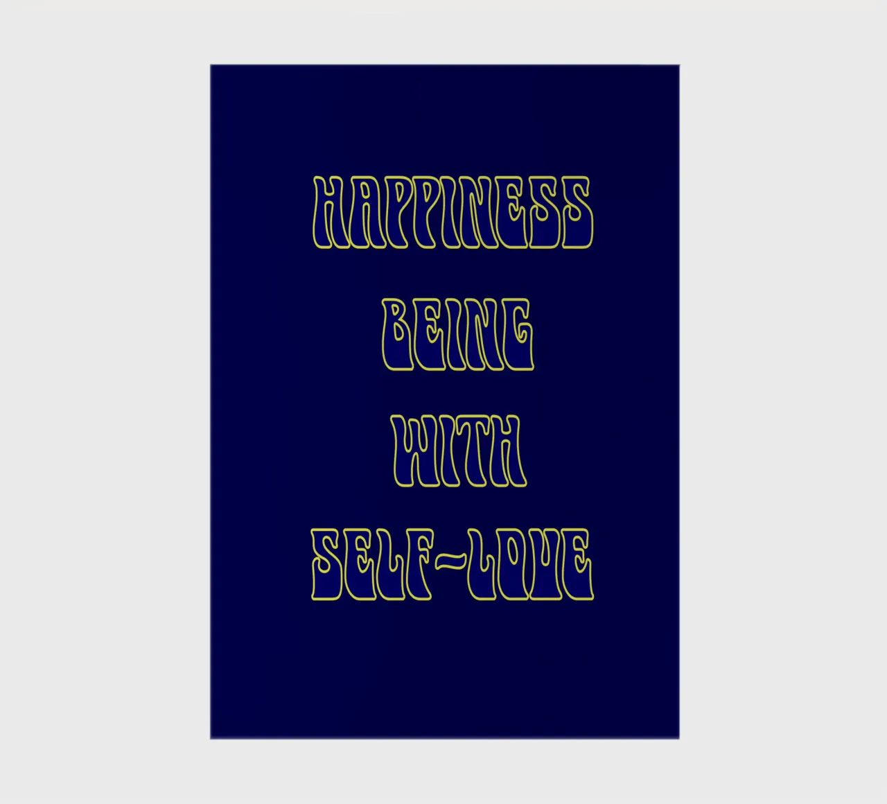 Happiness is Being with Self-Love - Retro Typography Print notebook by inspirational quote