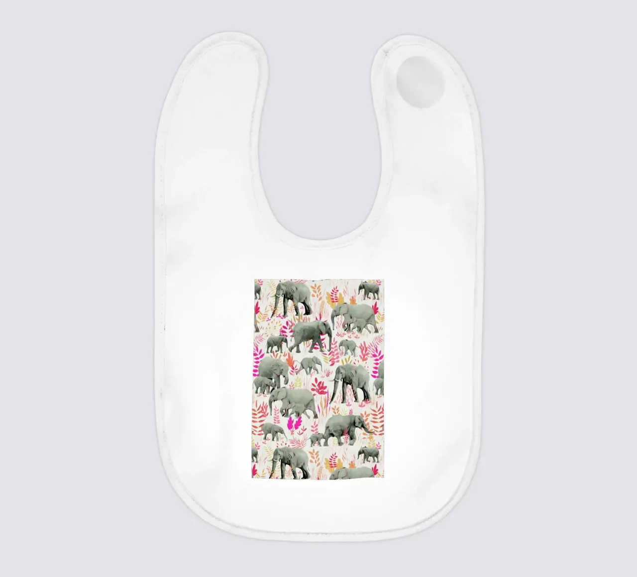 Sweet Elephants in Pink Orange bavoir de Micklyn Le Feuvre