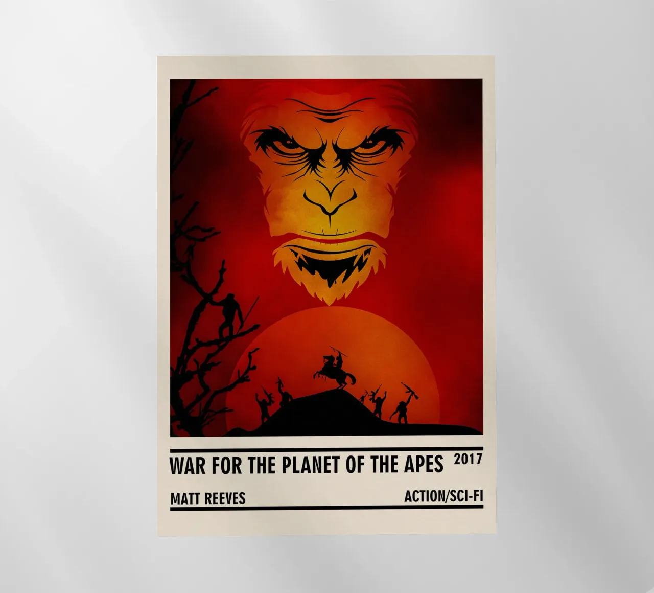 War for the Planet of the Apes pellicola backlit da TheArtstudio