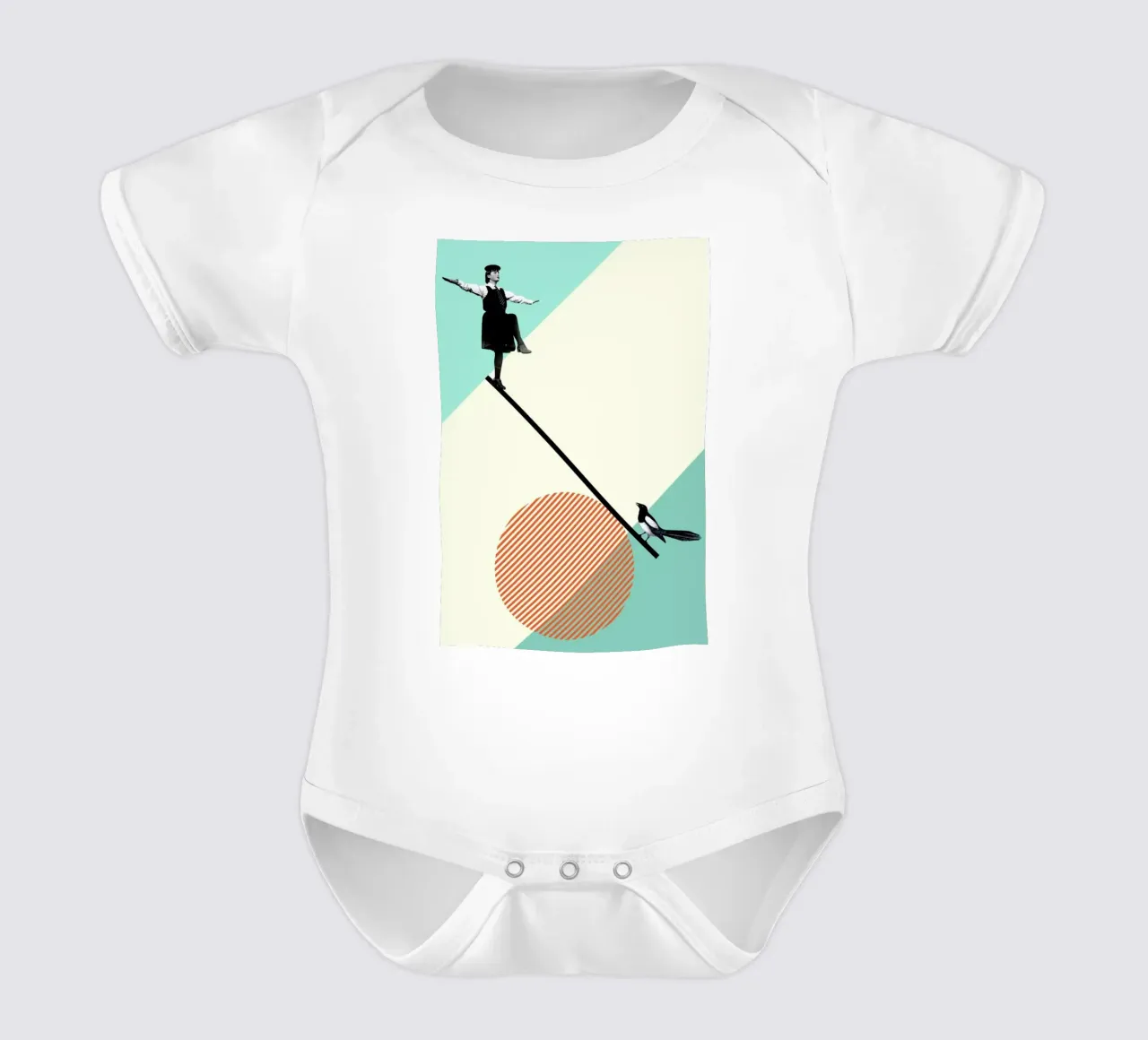 B is for Balance body neonato maniche corte da Maarten Léon