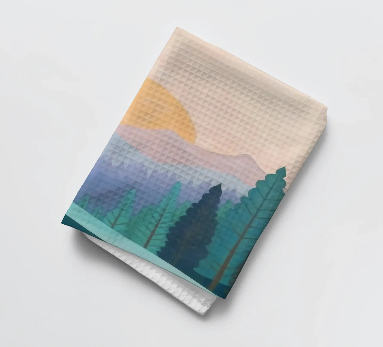 Alba su montagne e foreste nebbiose canovaccio da cucina da Melloi Art Print