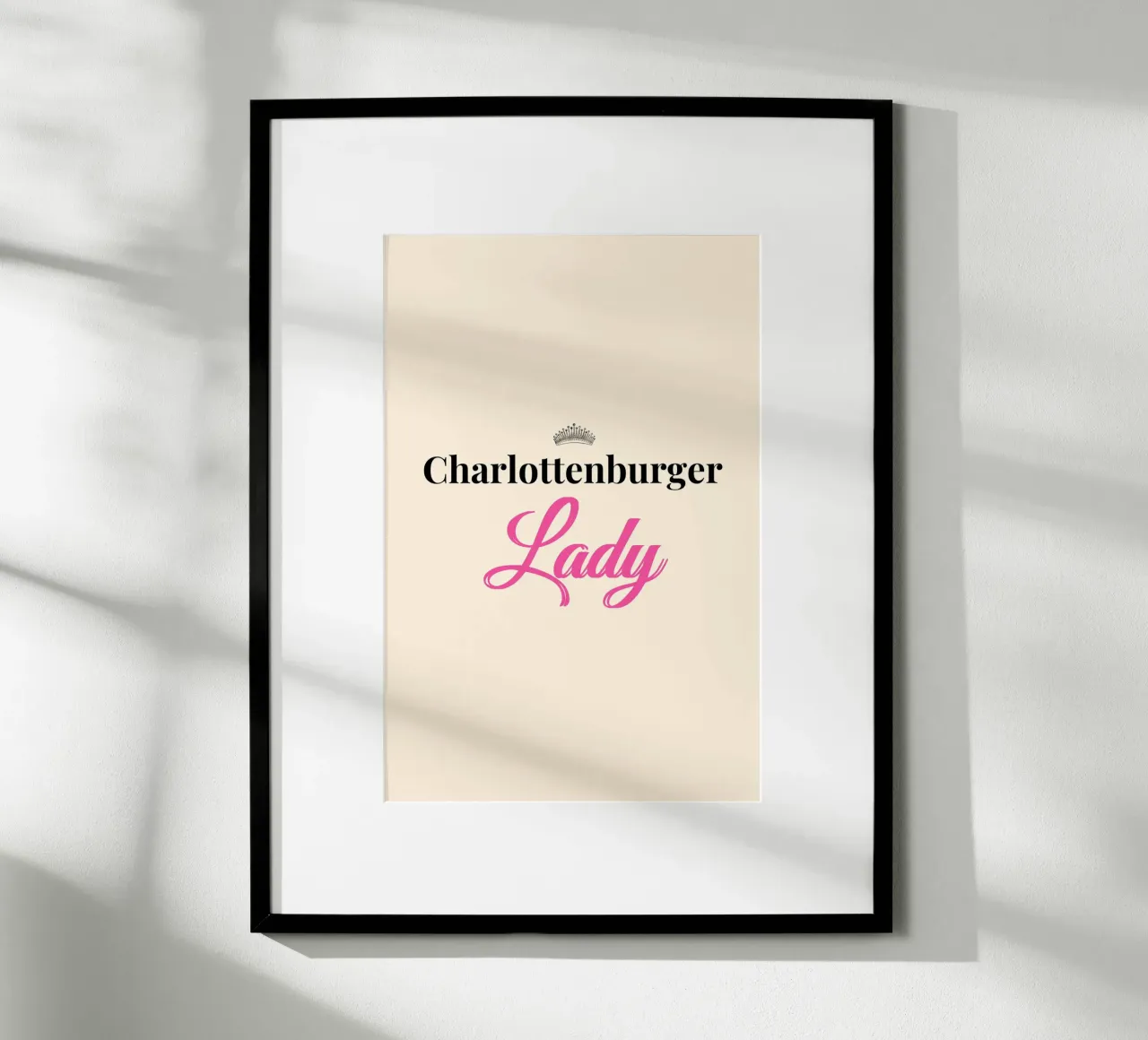 "Charlottenburger Lady" - Tipografia rosa berlinese di design poster da Berlin Moments