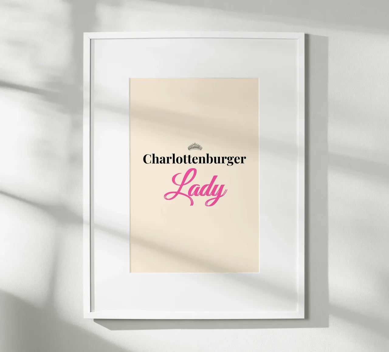 "Charlottenburger Lady" - Tipografia rosa berlinese di design poster da Berlin Moments