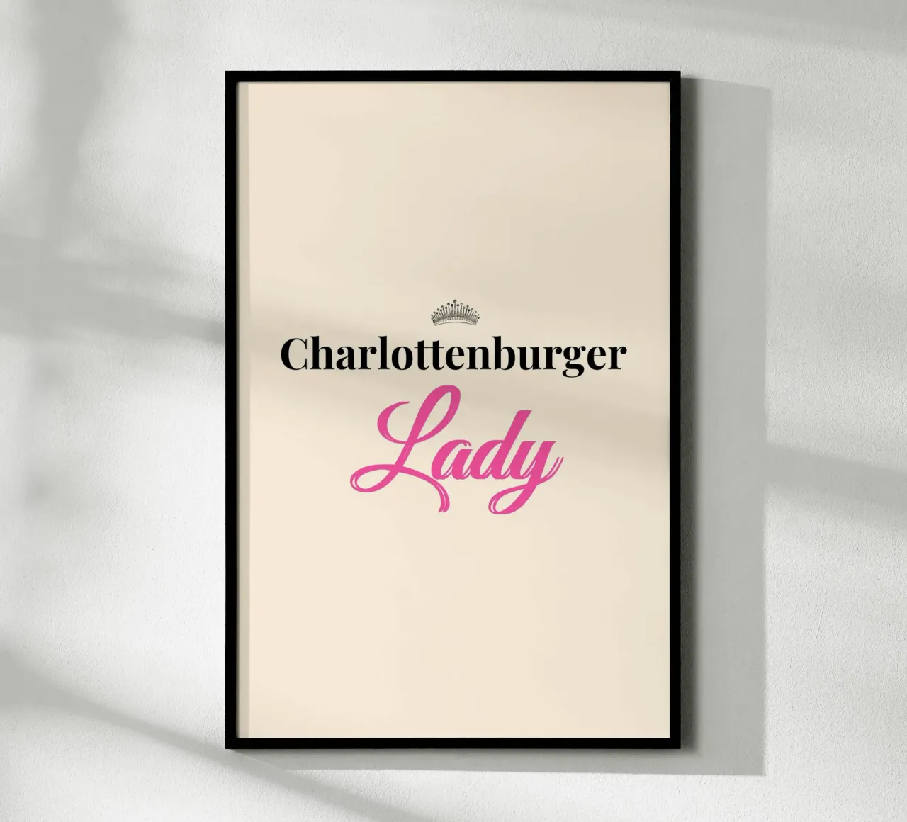 "Charlottenburger Lady" - Tipografia rosa berlinese di design poster da Berlin Moments