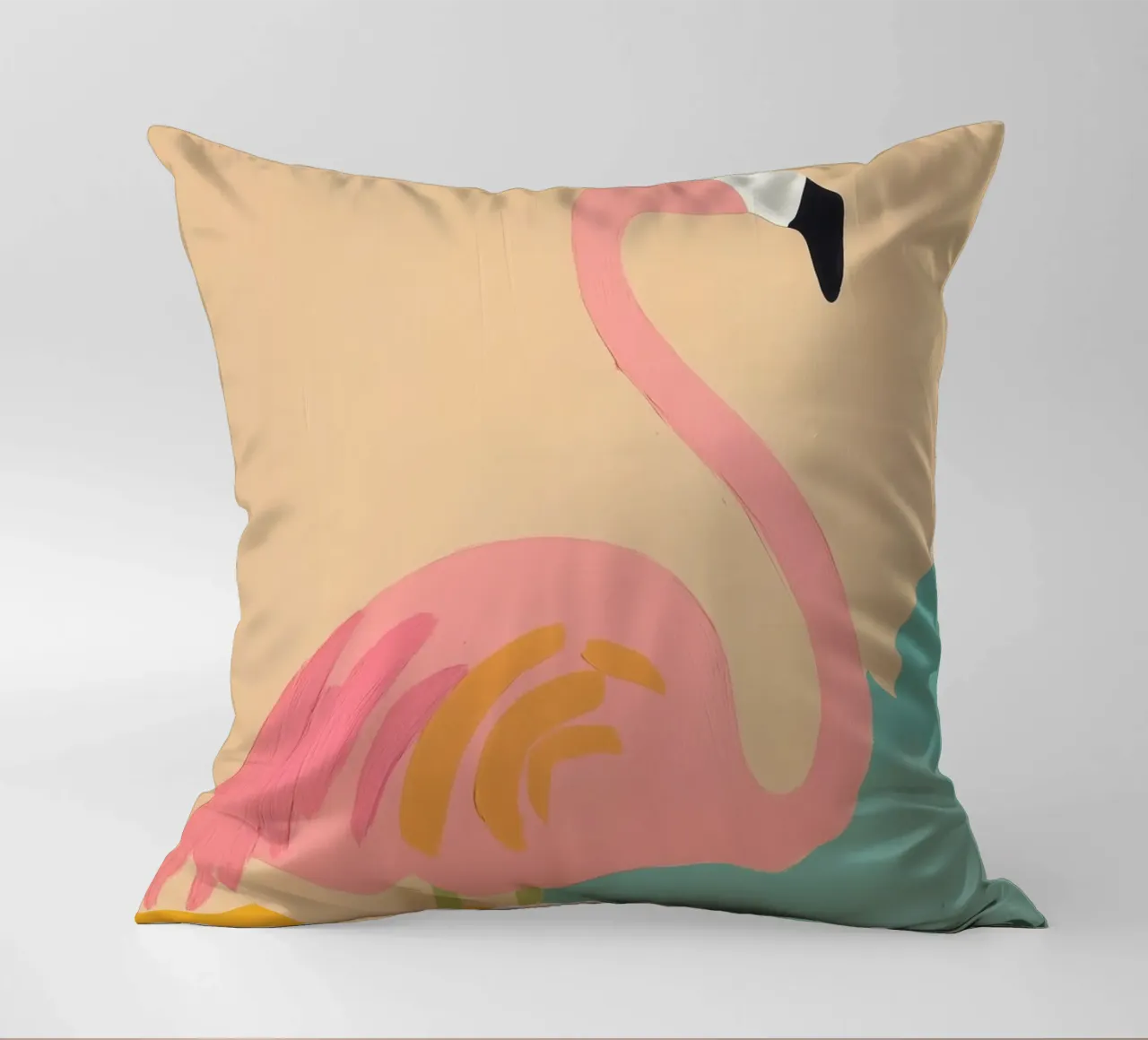 Retro Flamingo Kunst Kissen von Melloi Art Print