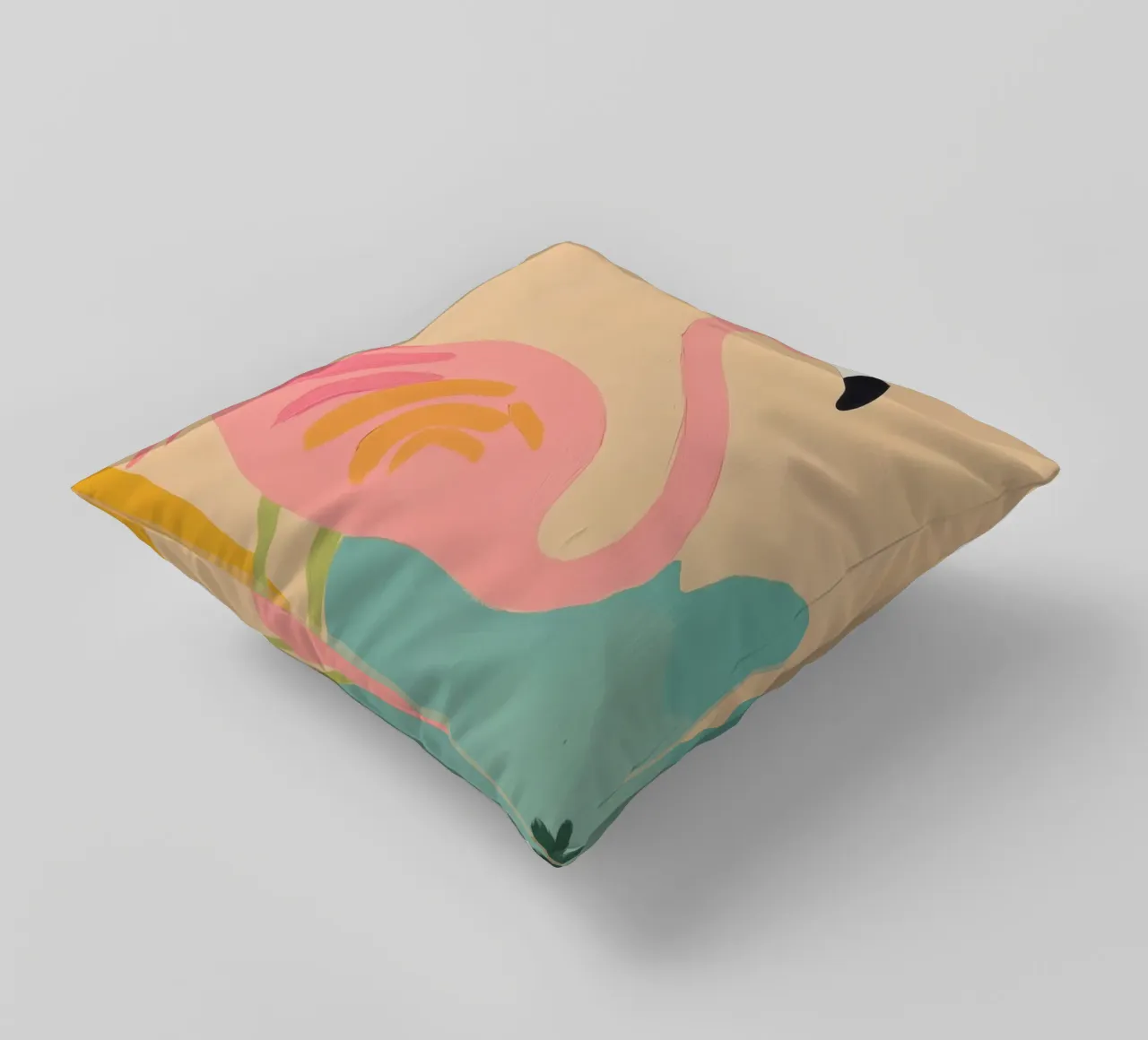 Retro Flamingo Kunst Kissen von Melloi Art Print