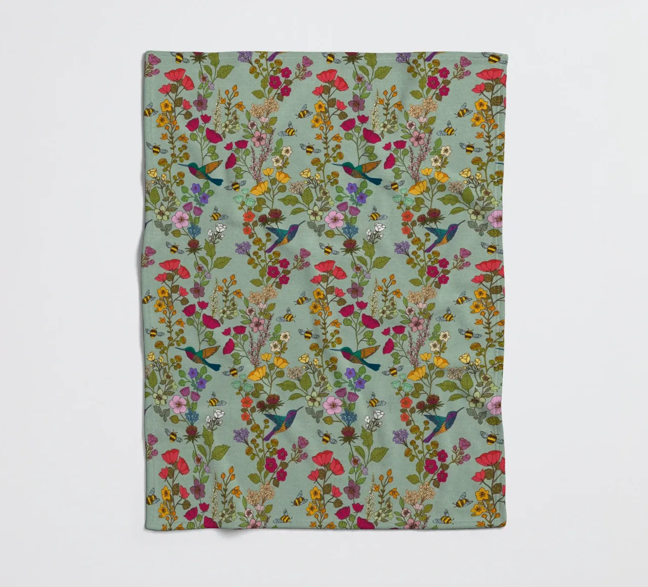 Cecilia Mok - Uovo d'anatra con colibrì e api coperta in pile da The Artcircle