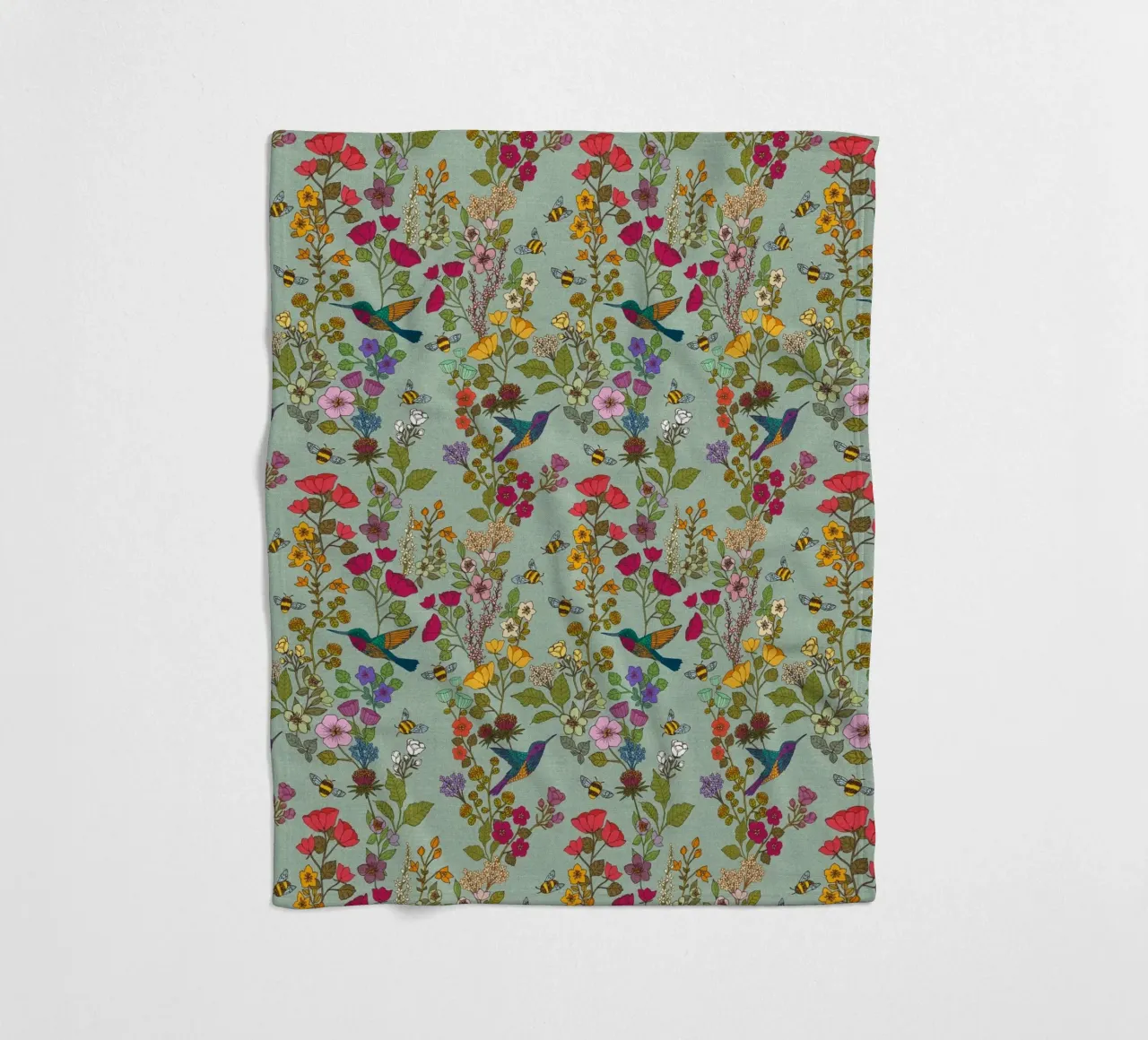 Cecilia Mok - Uovo d'anatra con colibrì e api coperta in pile da The Artcircle