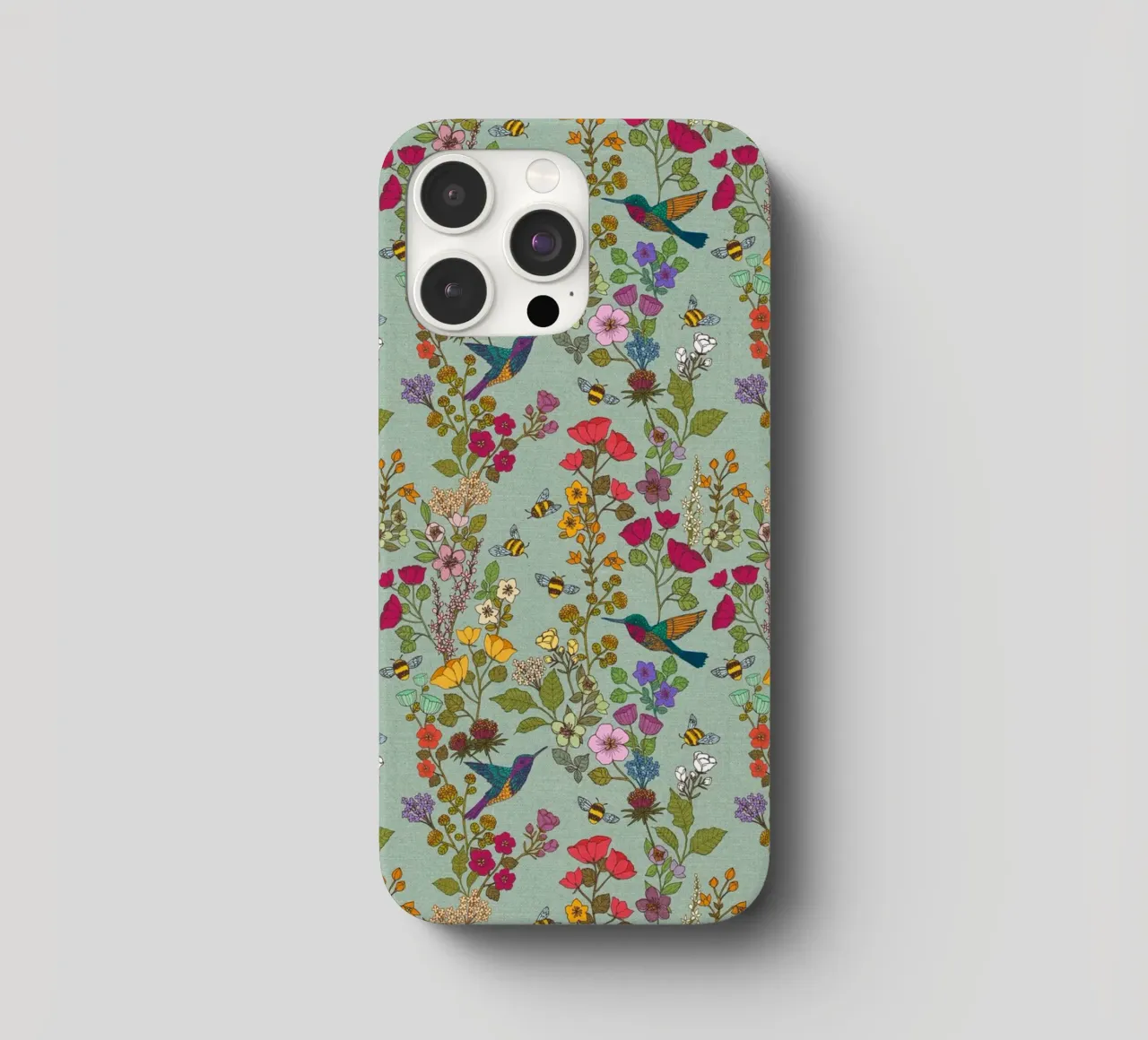 Cecilia Mok - Uovo d'anatra con colibrì e api cover iphone da The Artcircle