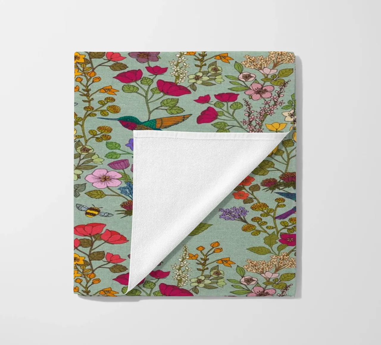 Cecilia Mok - Uovo d'anatra con colibrì e api telo mare da The Artcircle