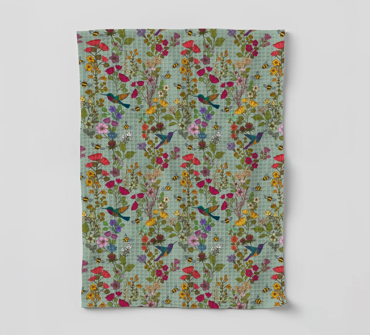 Cecilia Mok - Uovo d'anatra con colibrì e api canovaccio da cucina da The Artcircle