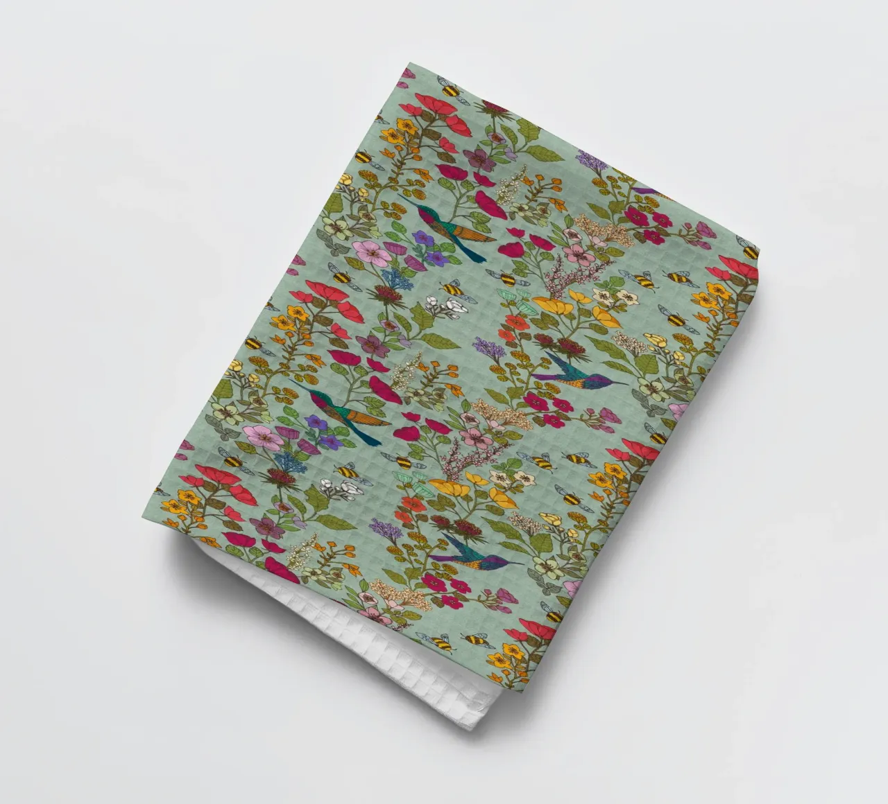 Cecilia Mok - Uovo d'anatra con colibrì e api canovaccio da cucina da The Artcircle