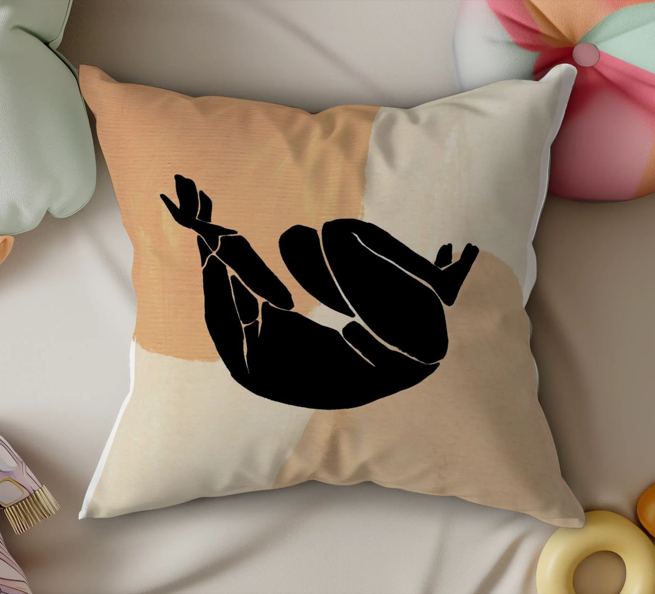 L'Abstraction No 2 decorative cushion by treechild