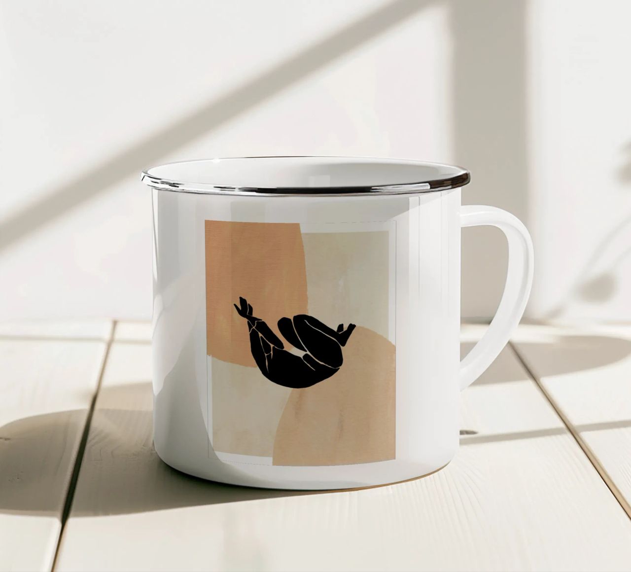 L'Abstraction No 2 enamel mug by treechild