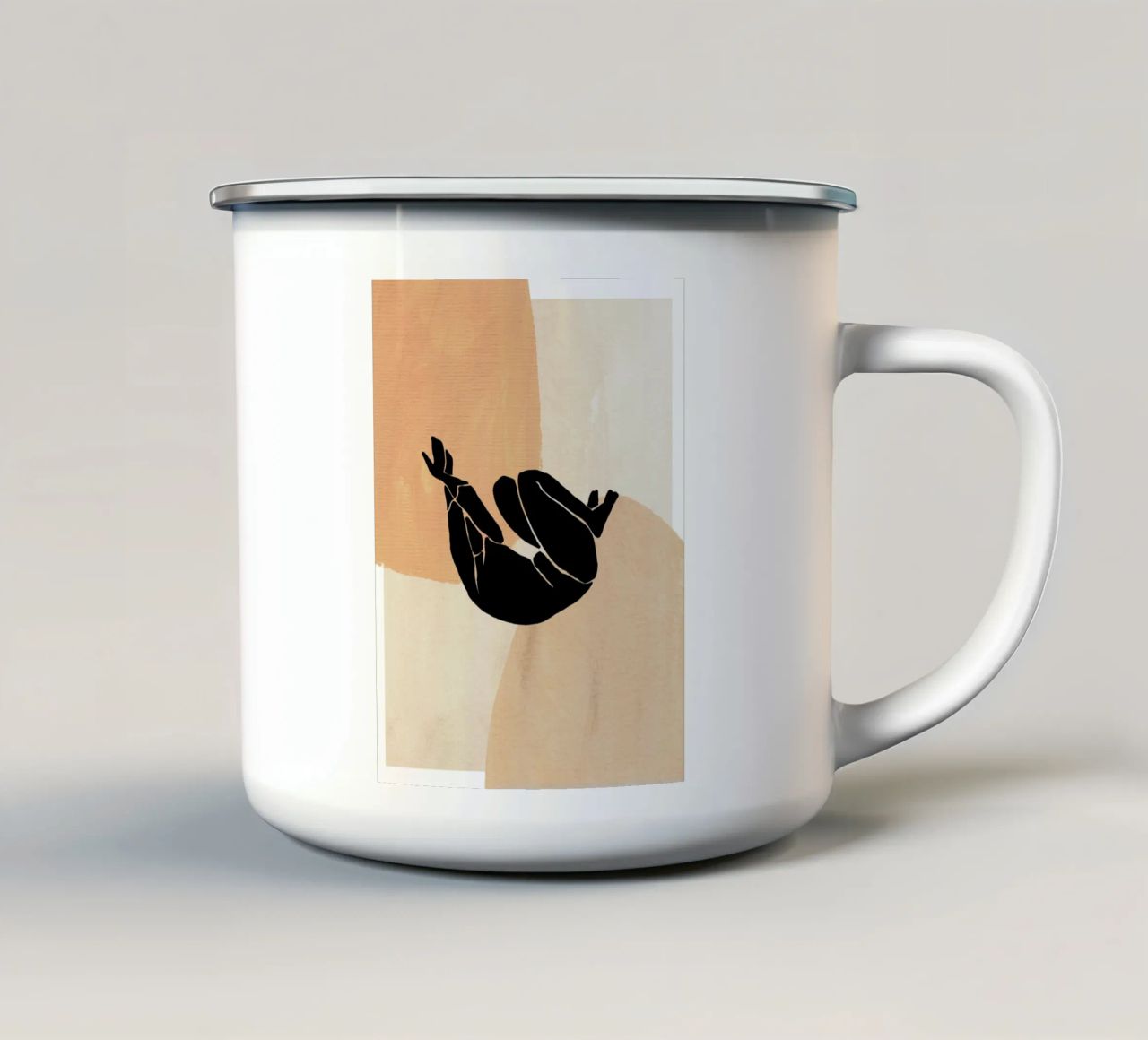 L'Abstraction No 2 enamel mug by treechild