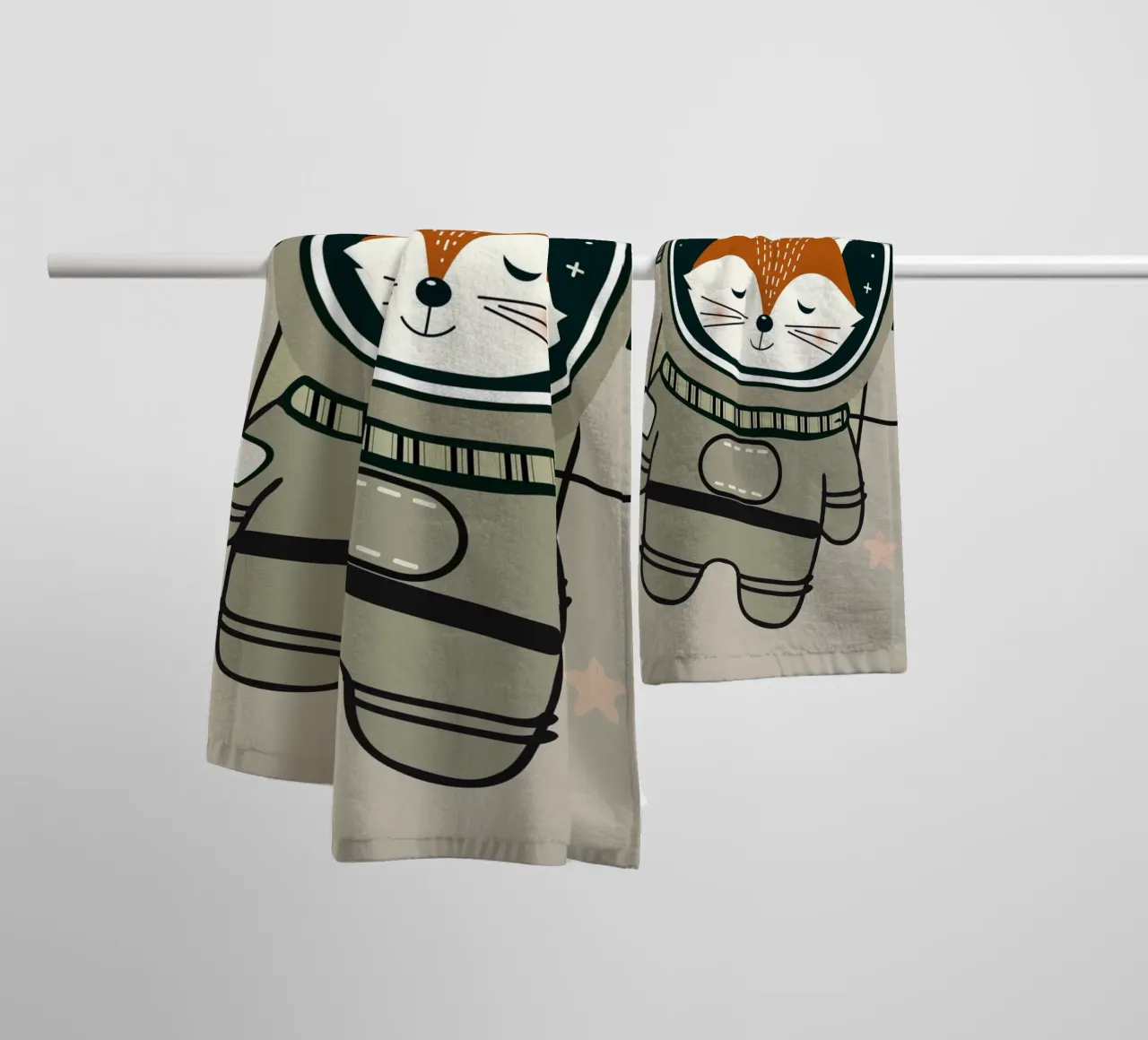 Fuchs Astronaut - Viaggio onirico nello spazio asciugamano da bagno da namosh