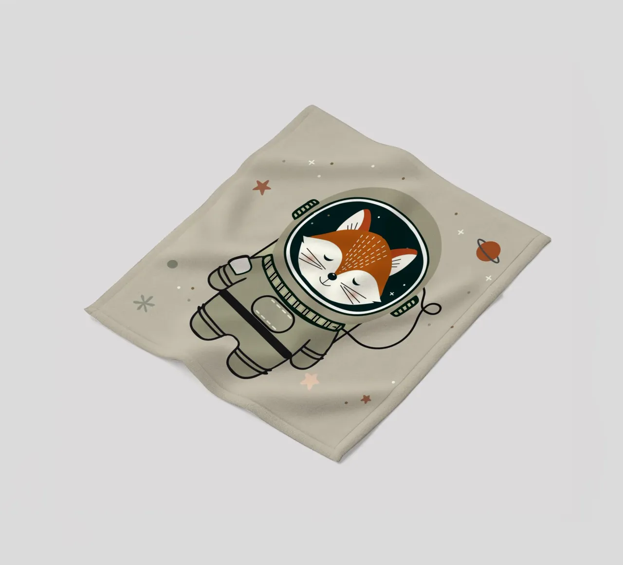Fuchs Astronaut - Viaggio onirico nello spazio coperta in pile da namosh