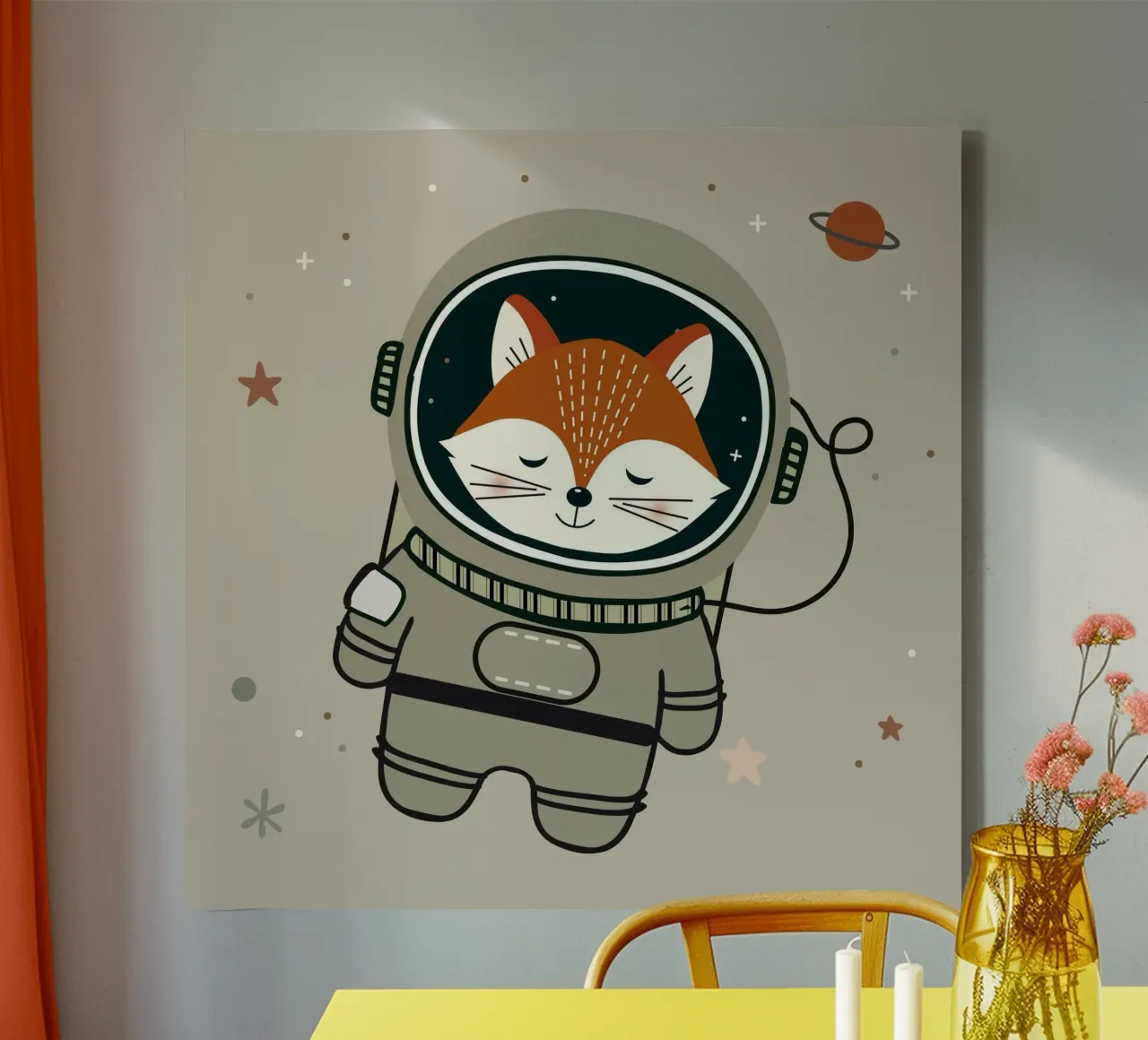 Fuchs Astronaut - Dreamlike journey into space canvas by namosh