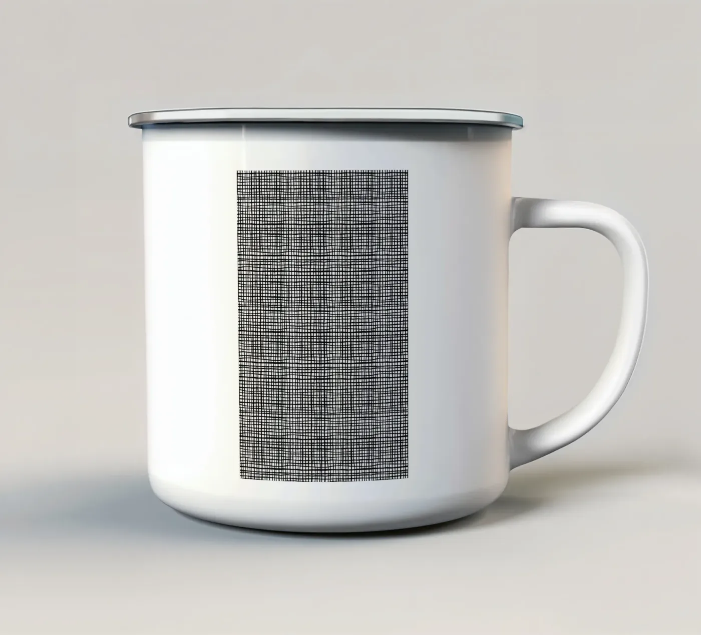 Grid enamel mug by Charlotte Winter
