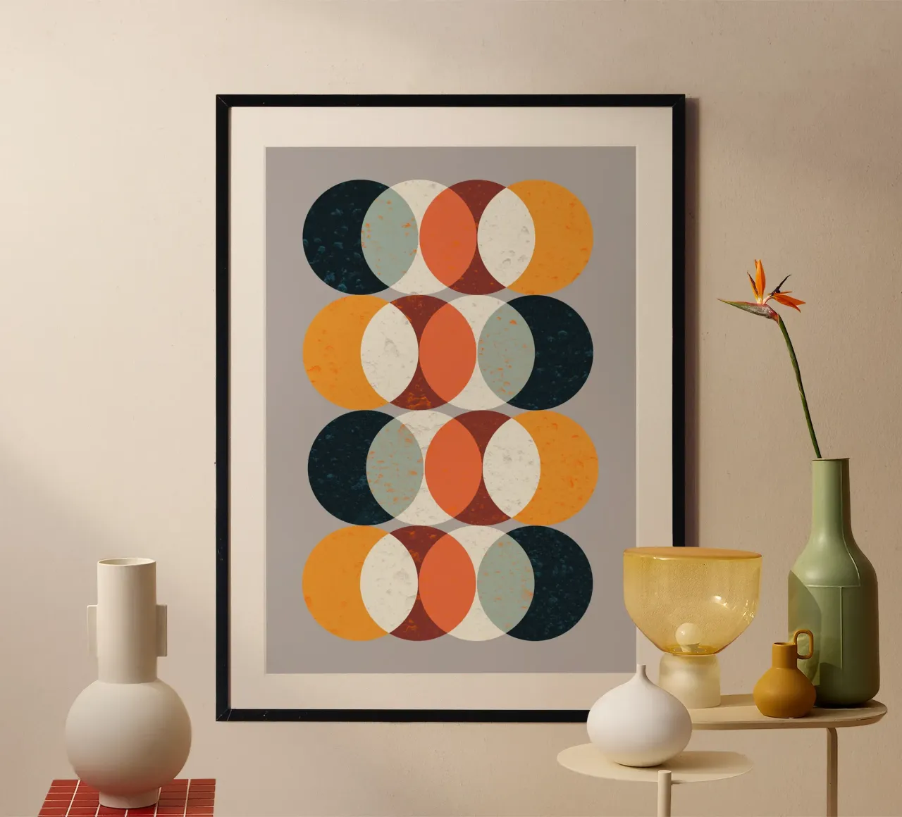 Moon Phases III poster avec cadre en aluminium de susanapaz