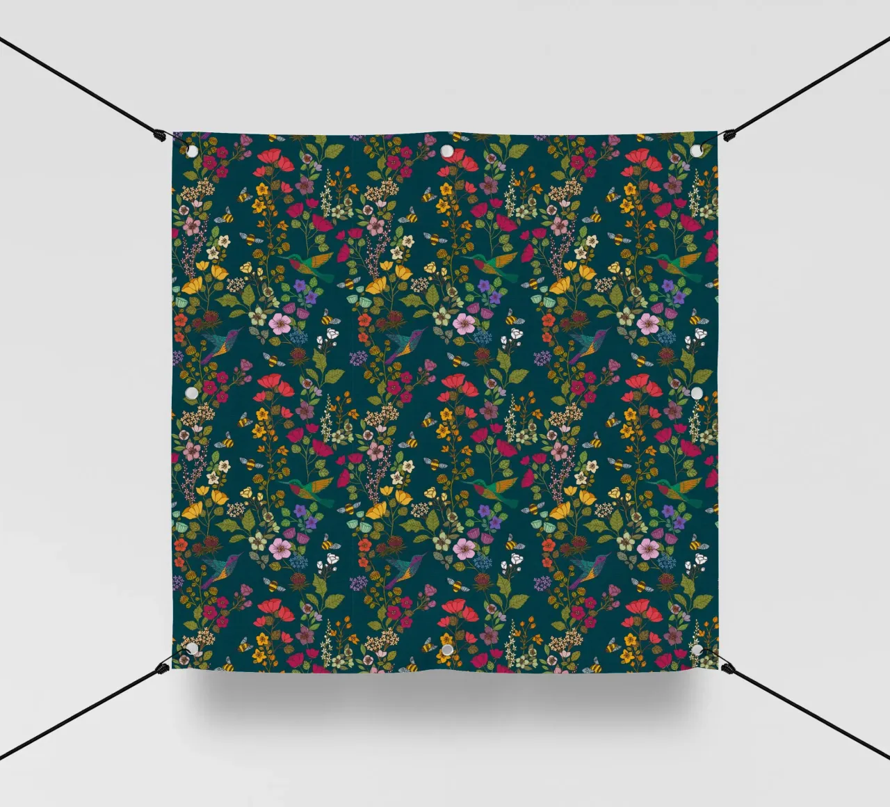 Cecilia Mok - Foresta di colibrì e api telo in pvc da The Artcircle