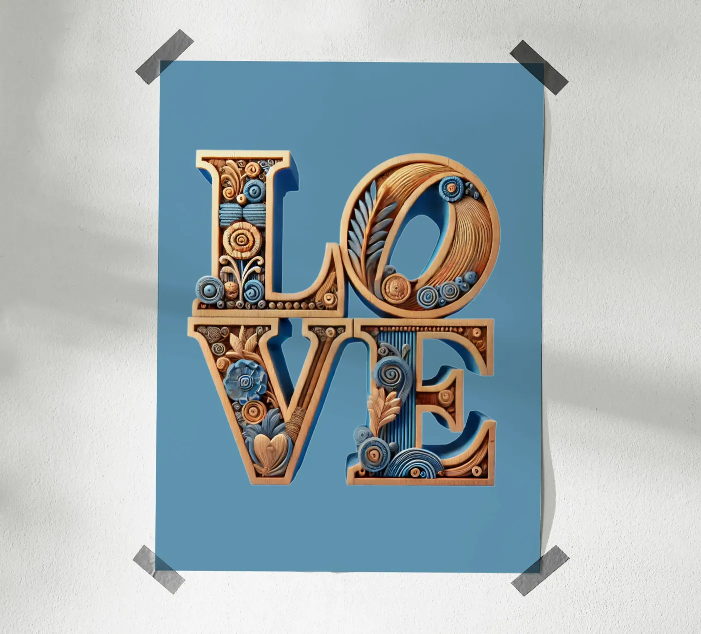Love (Holz) poster da Digital Naive