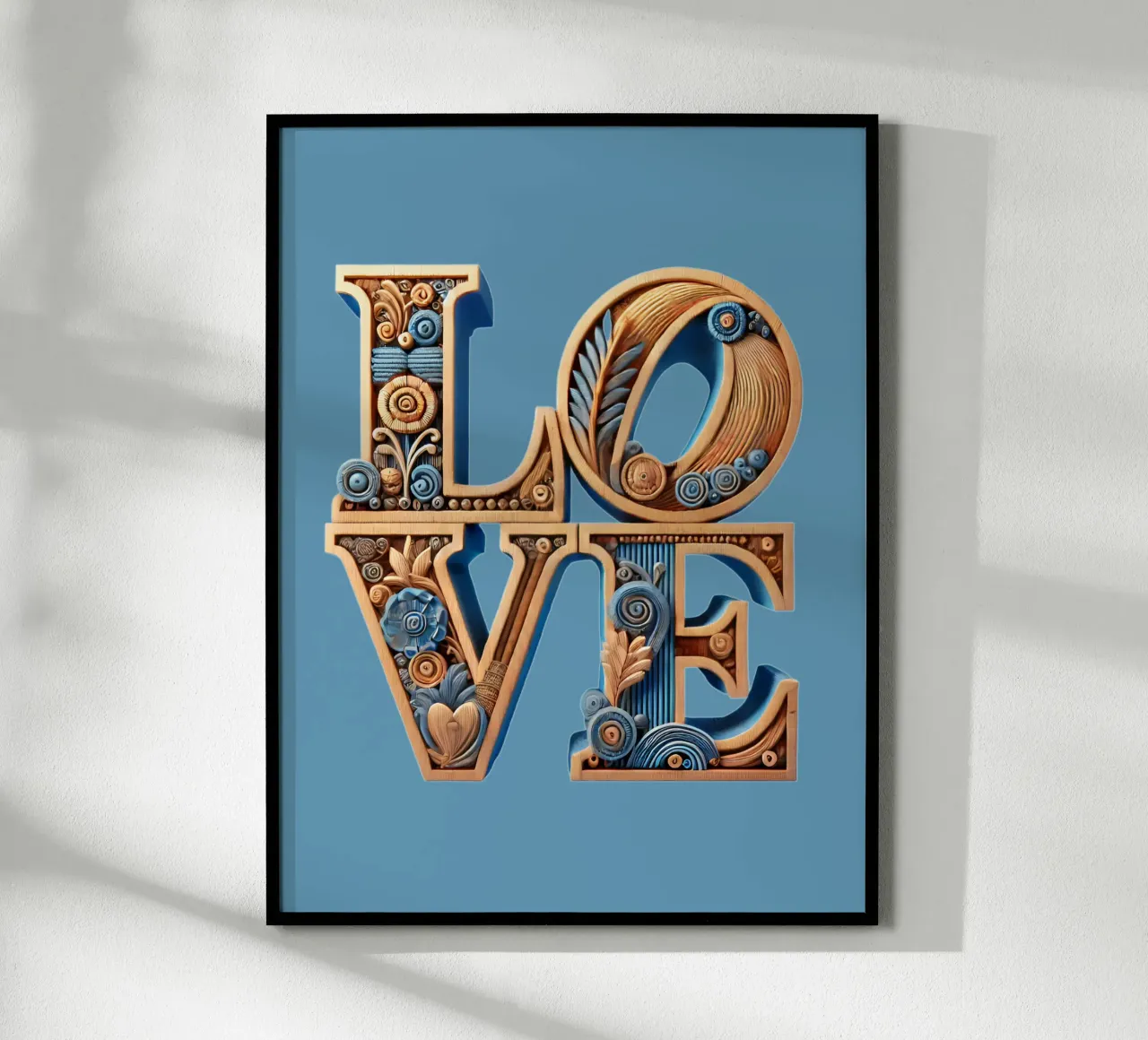 Love (Holz) poster with plastic frame by Digital Naive
