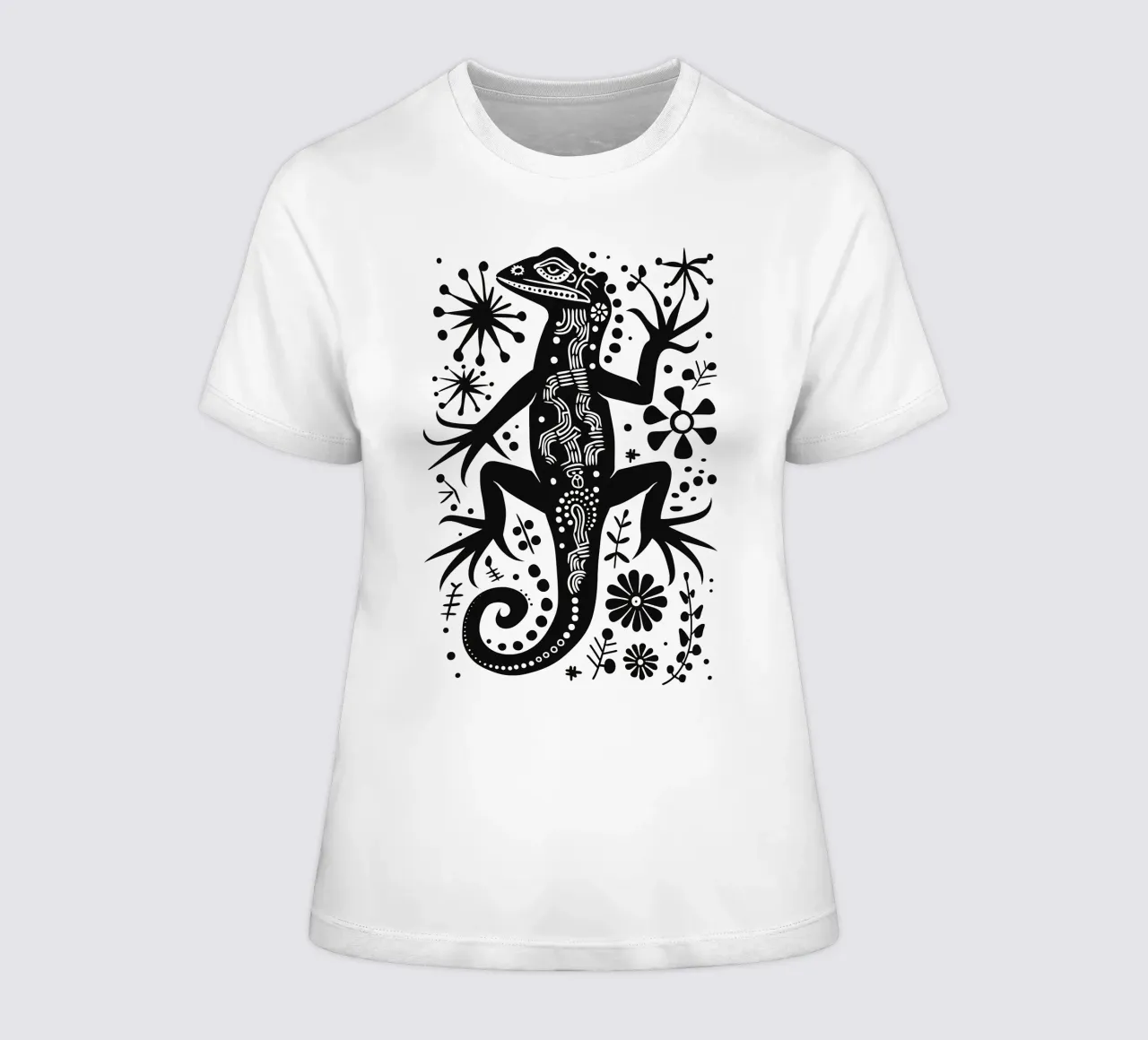 Lizard pattern t-shirt da donna da Autofocus