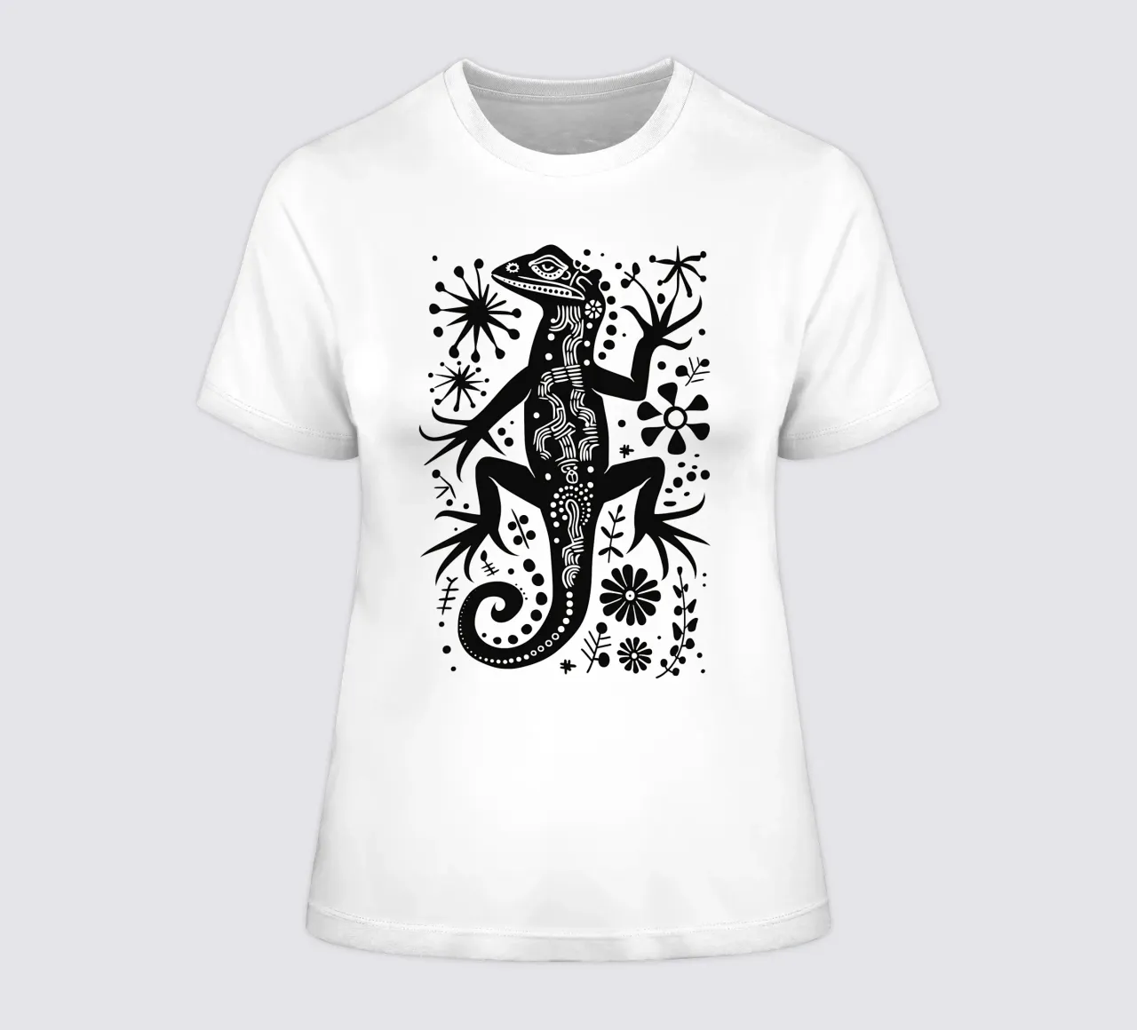 Lizard pattern t-shirt da donna da Autofocus