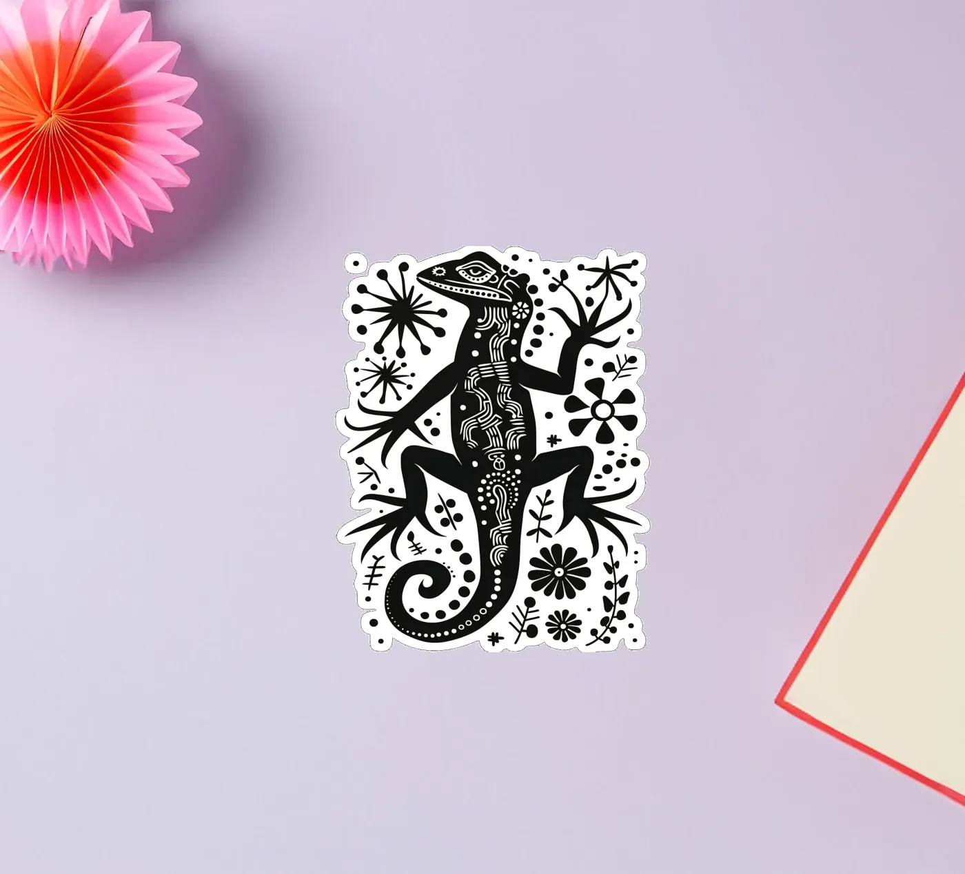 Modèle de lézard autocollant de Autofocus