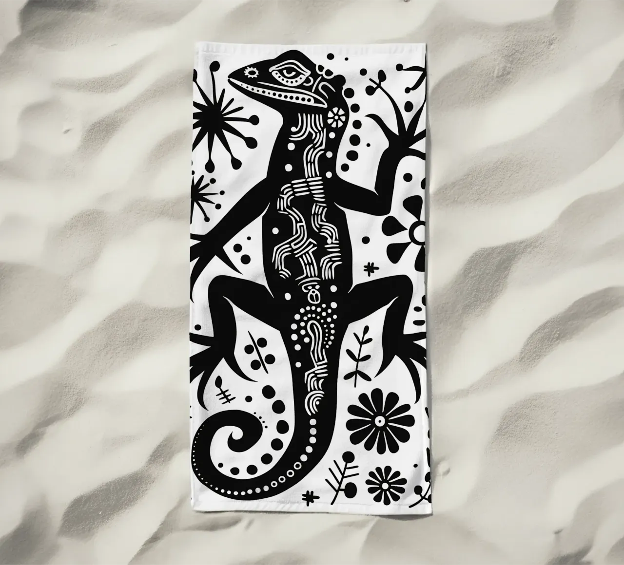 Lizard pattern beach towel by Autofocus