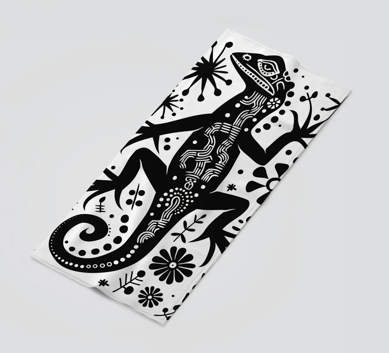 Lizard pattern beach towel by Autofocus