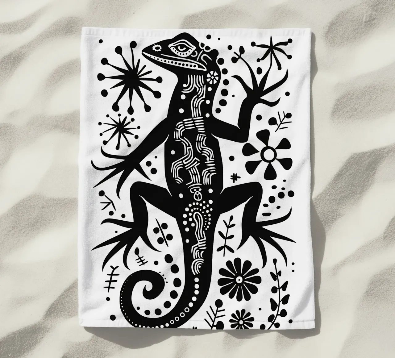 Lizard pattern beach towel by Autofocus
