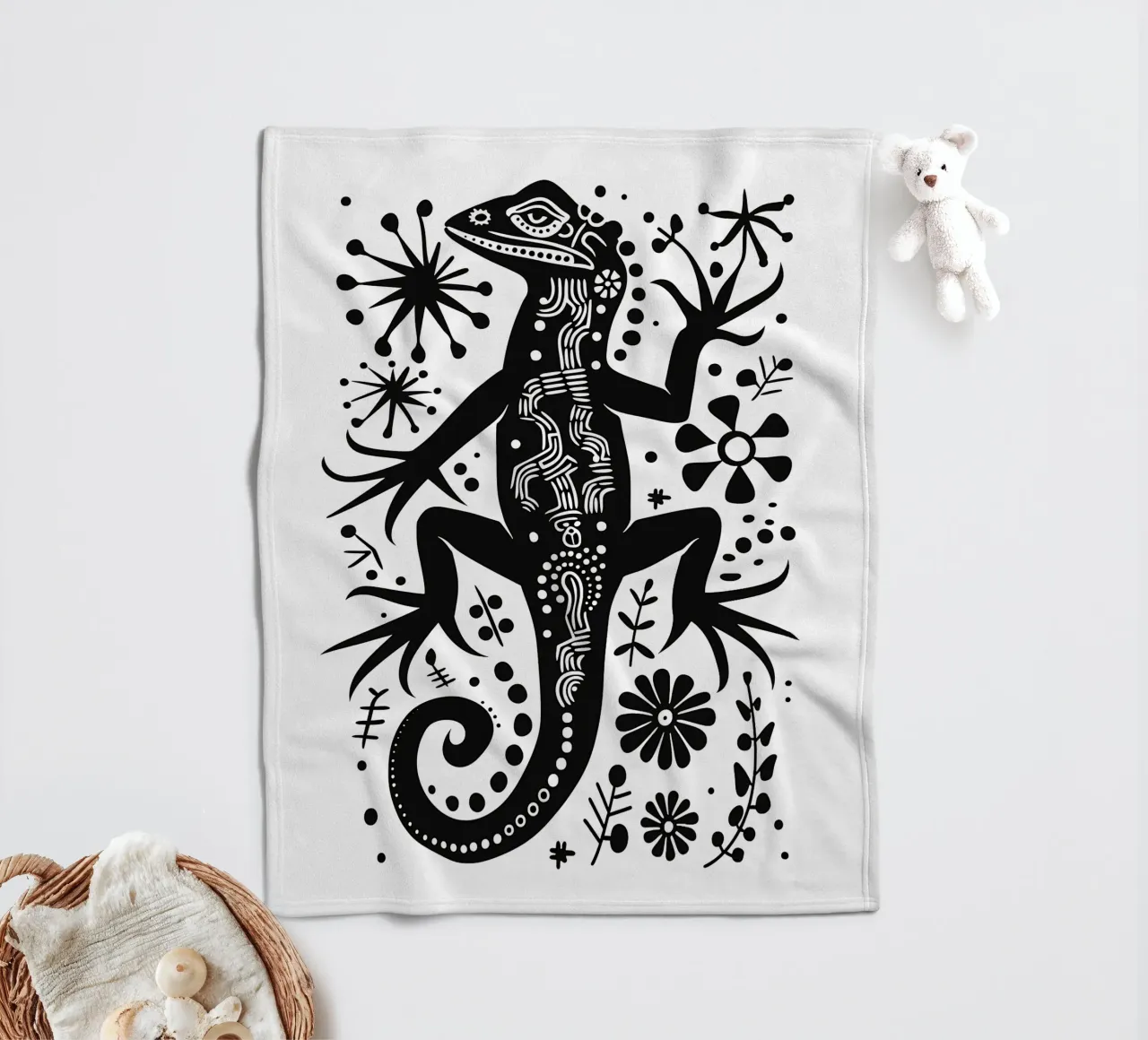 Lizard pattern fleece blanket by Autofocus