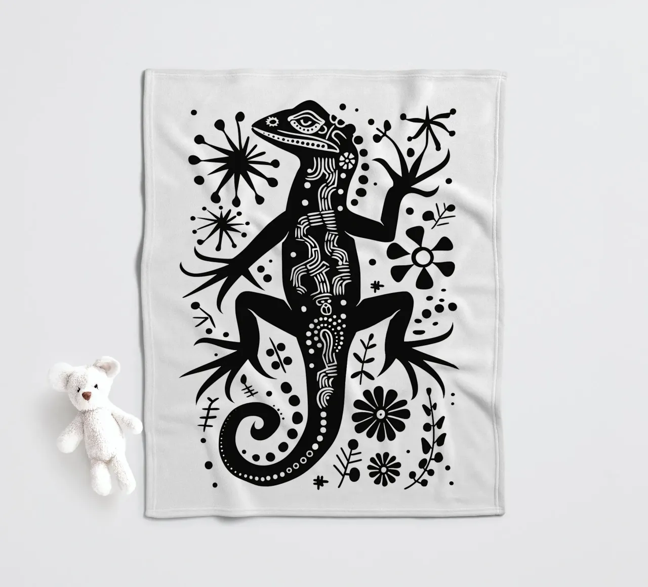 Lizard pattern fleece blanket by Autofocus