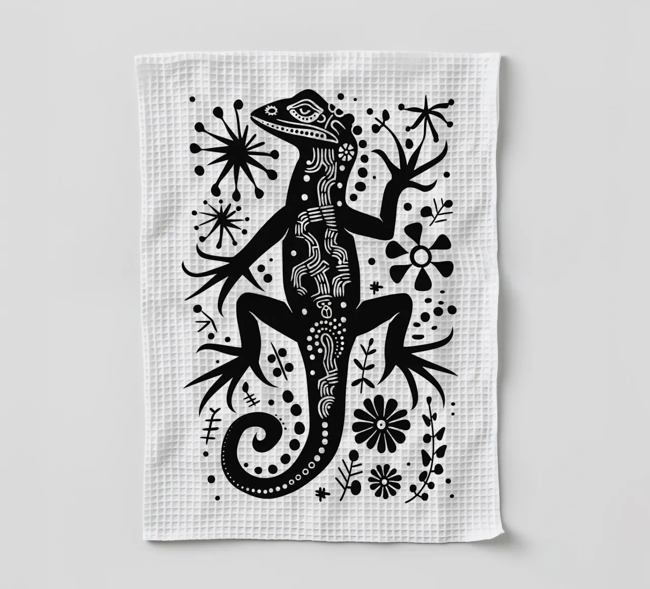 Lizard pattern tea towel by Autofocus